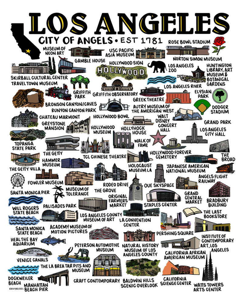 Los Angeles Map Print