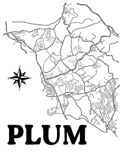 Plum Map Print