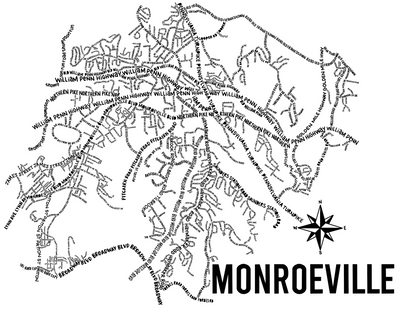 Monroeville Map Print