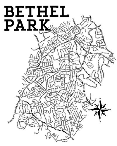Bethel Park Map Print