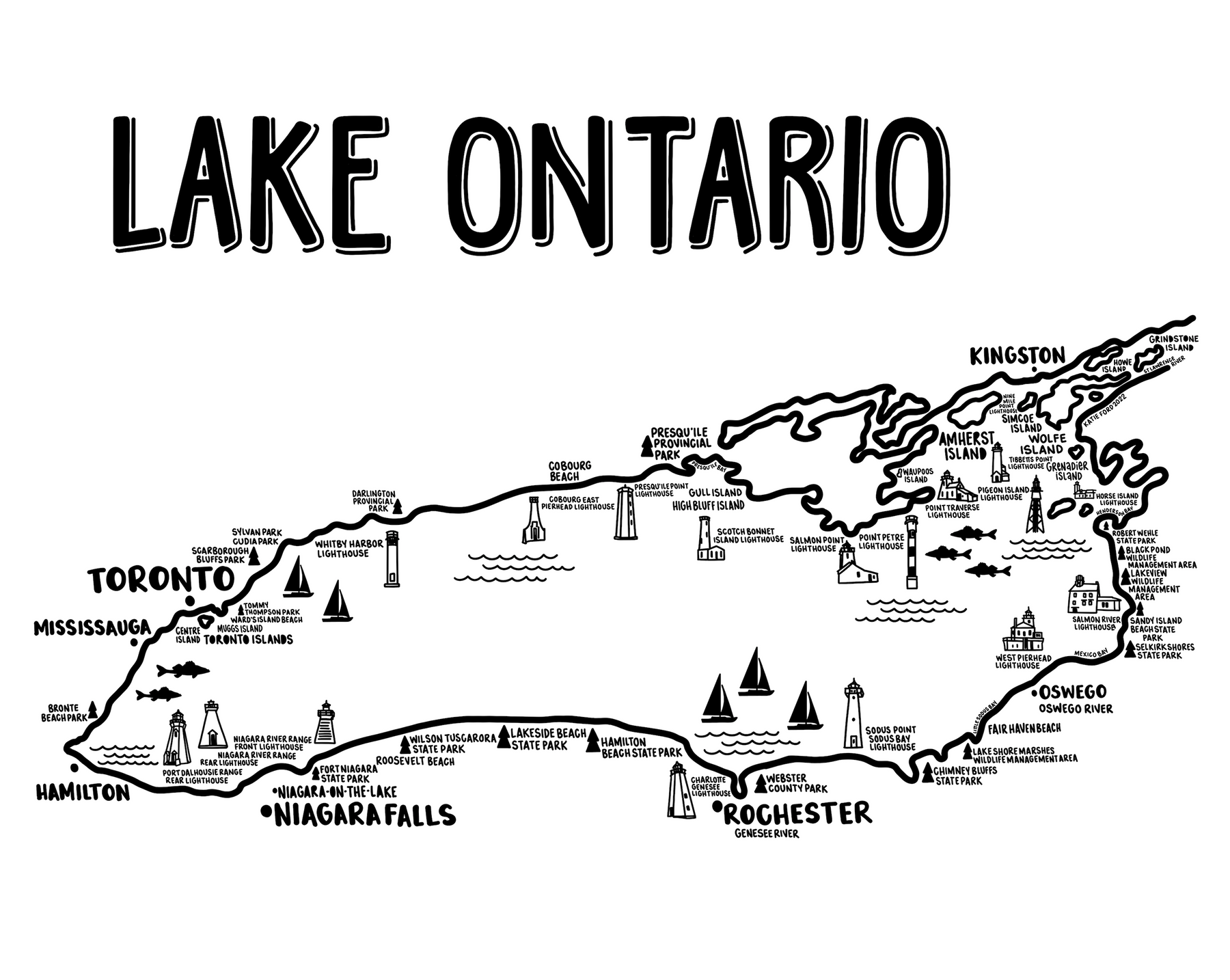 Lake Ontario Map Print Whereabouts Shop lake-ontario-map-print-whereabouts-shop