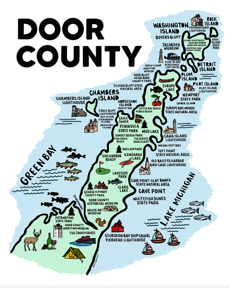 Door County Map Print