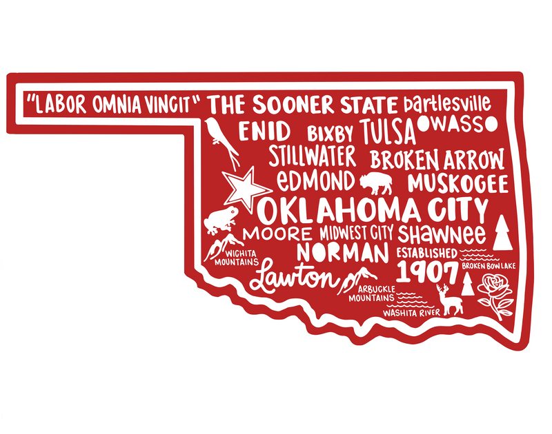 Oklahoma Map Sticker