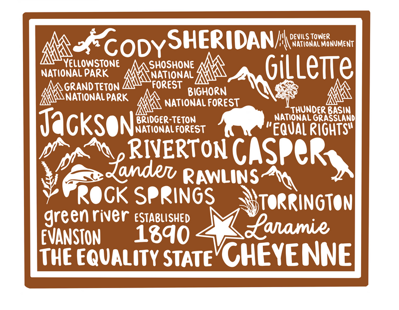 Wyoming Map Sticker