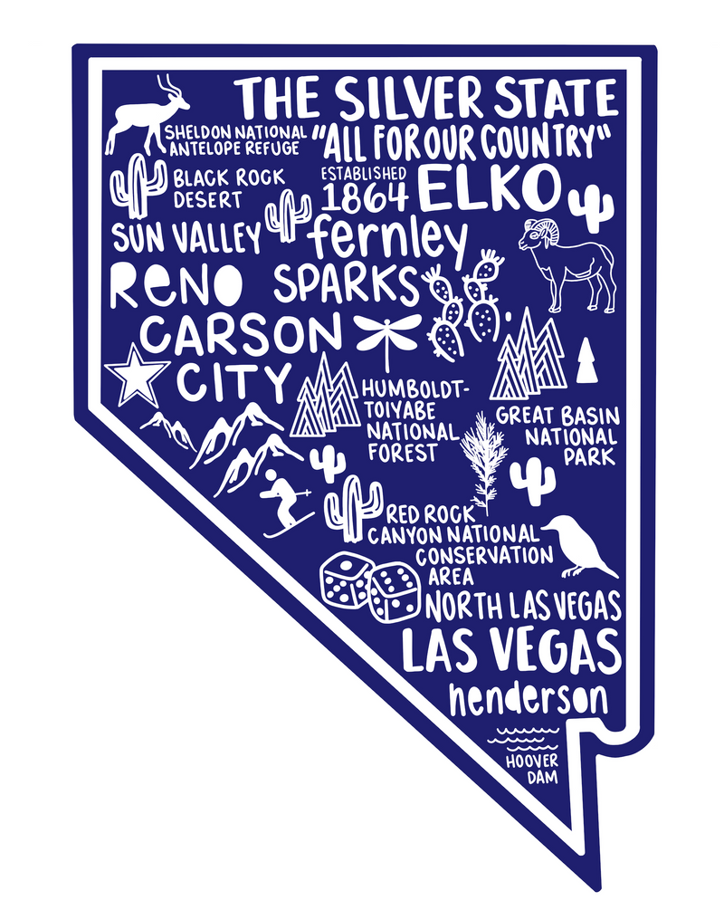 Nevada Map Sticker
