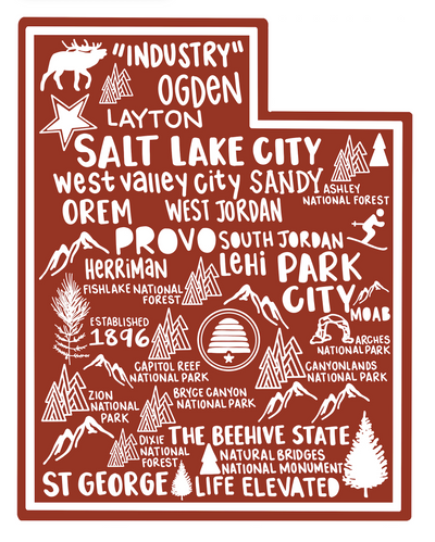 Utah Map Sticker
