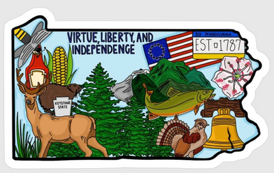 Pennsylvania Symbols Sticker