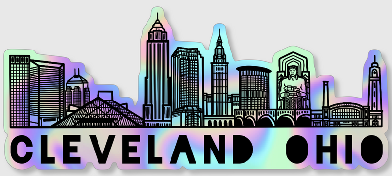 Cleveland Skyline Holographic Sticker
