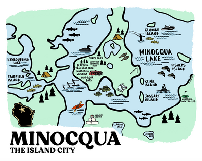 Minocqua Map Print