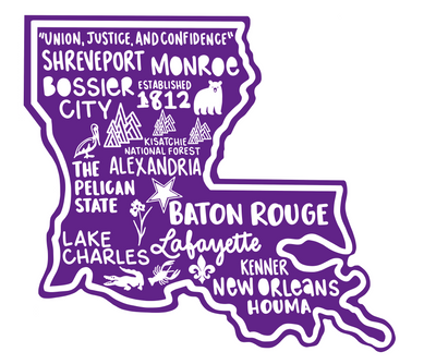 Louisiana Map Sticker