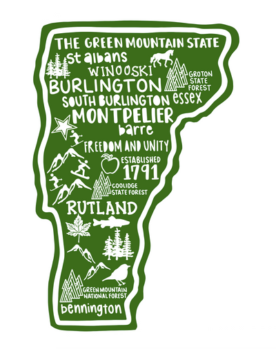 Vermont Map Sticker