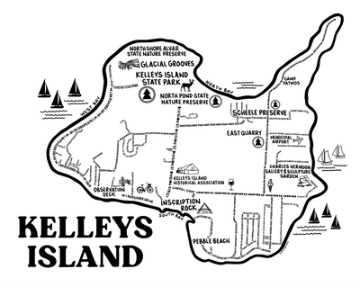 Kelleys Island Map Print