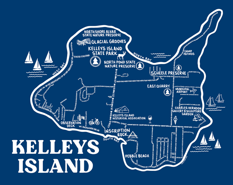 Kely Map Kelleys Island Map Print – Whereabouts Shop