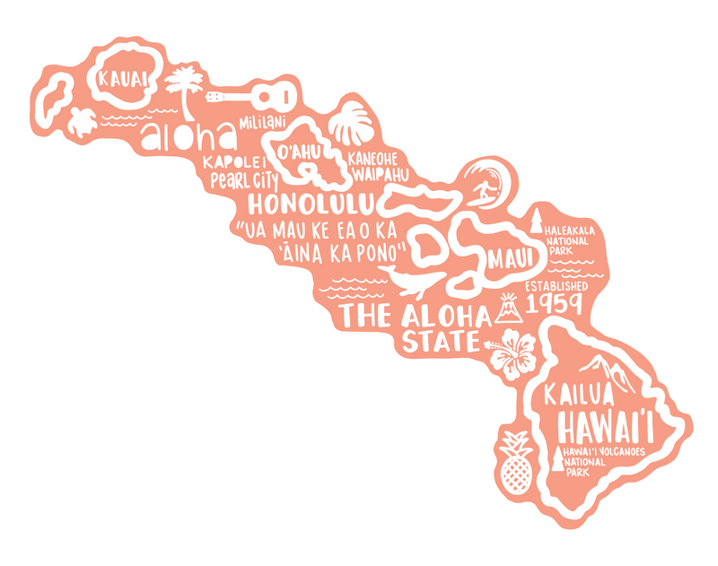 Hawaii Map Sticker