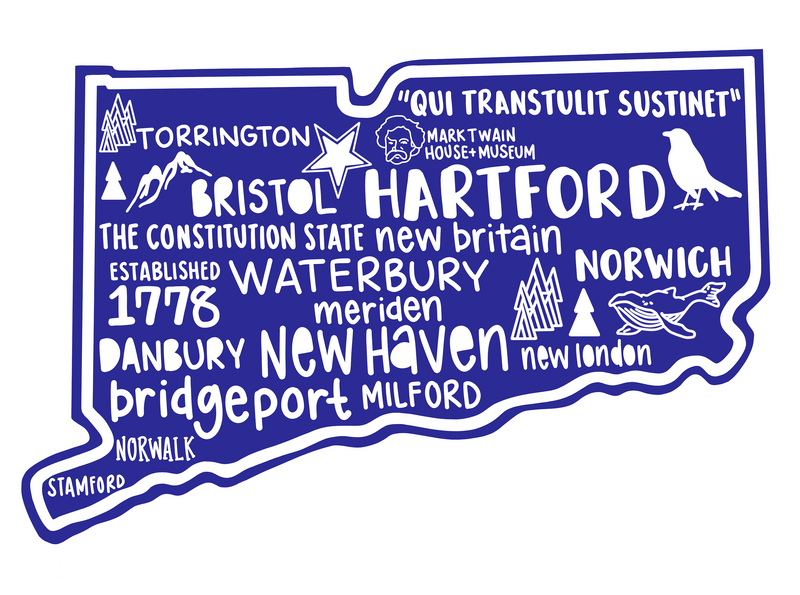 Connecticut Map Sticker