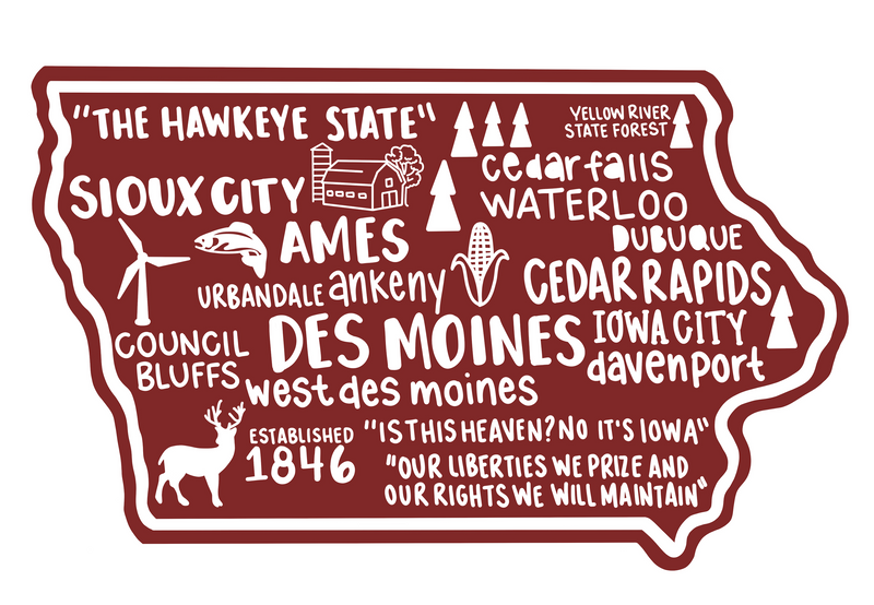 Iowa Map Sticker