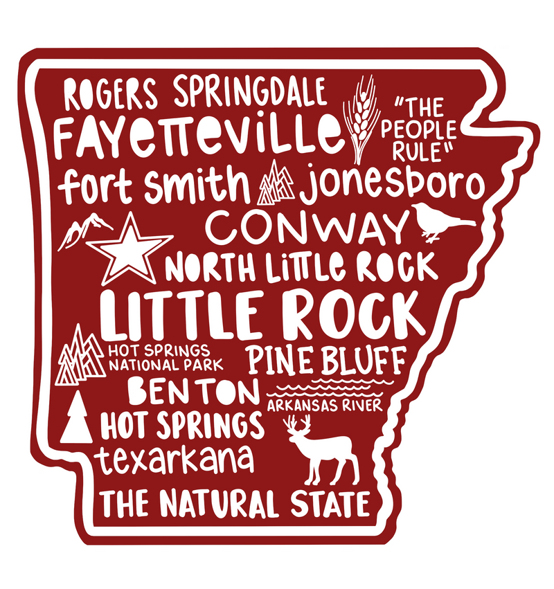 Arkansas Map Sticker