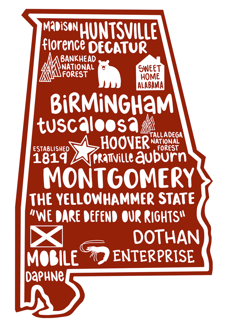 Alabama Map Sticker