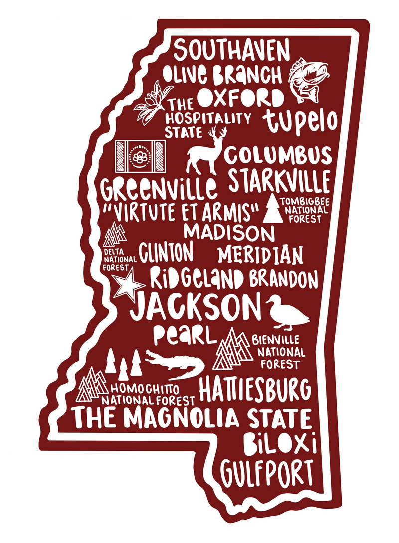 Mississippi Map Sticker