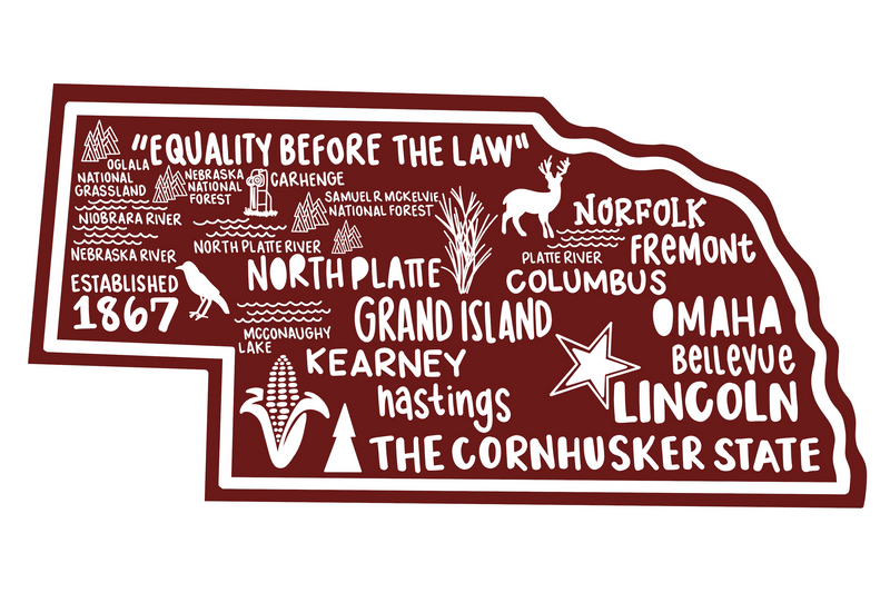 Nebraska Map Sticker