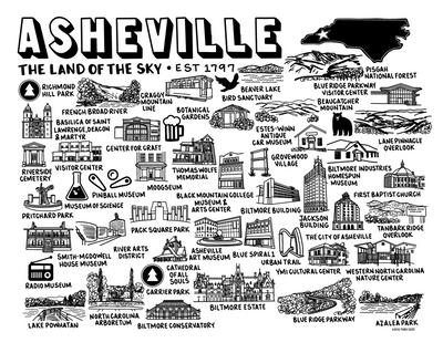 Asheville Map Print