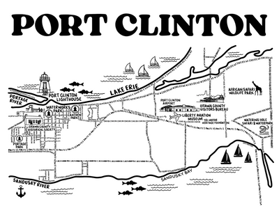 Port Clinton Map Print