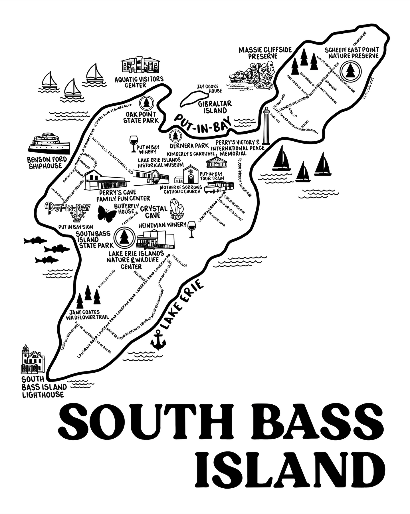 South Bass Island Map Print – Whereabouts Shop South Bass Island Map Print – Whereabouts Shop