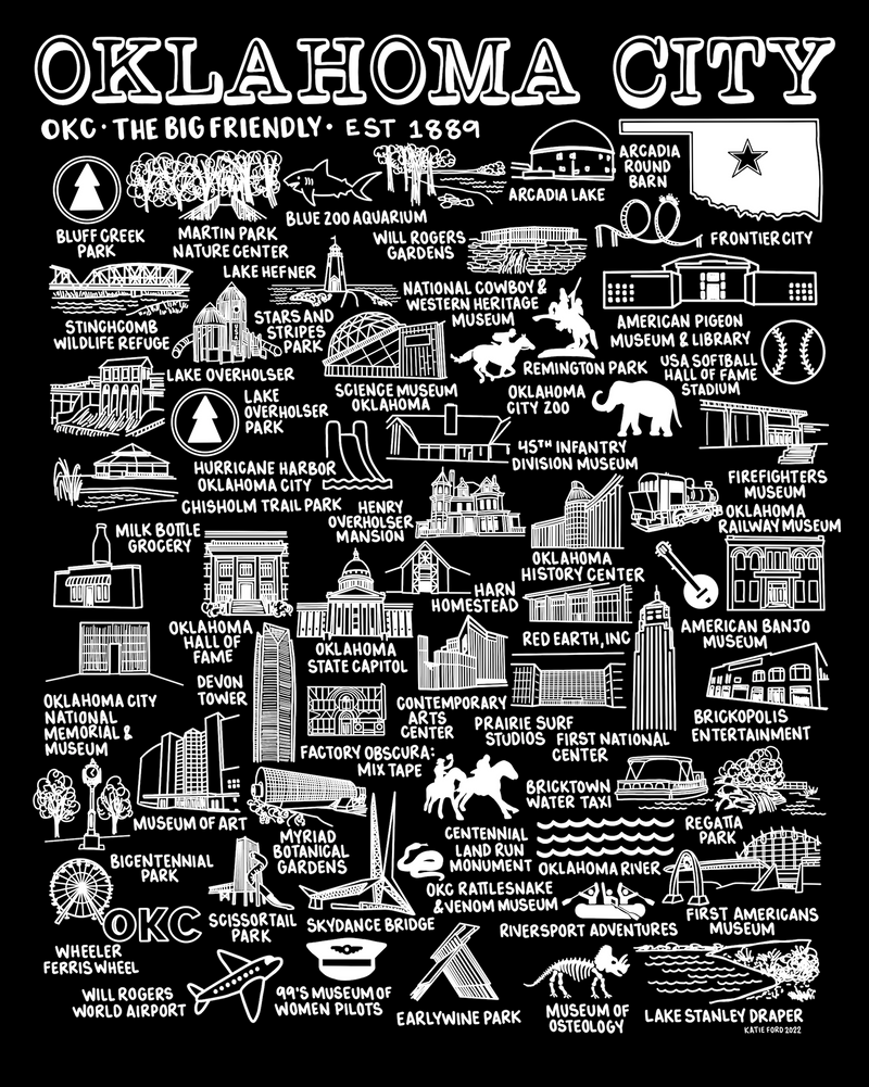 Oklahoma City Map Print