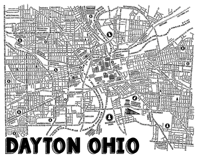 Dayton (Streets) Map Print
