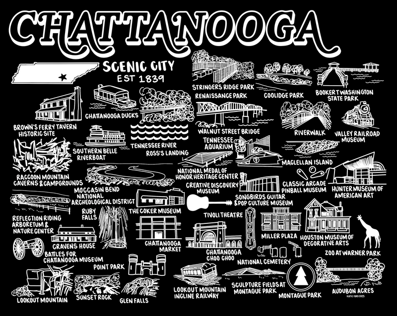 Chattanooga Map Print