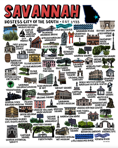 Savannah Map Print