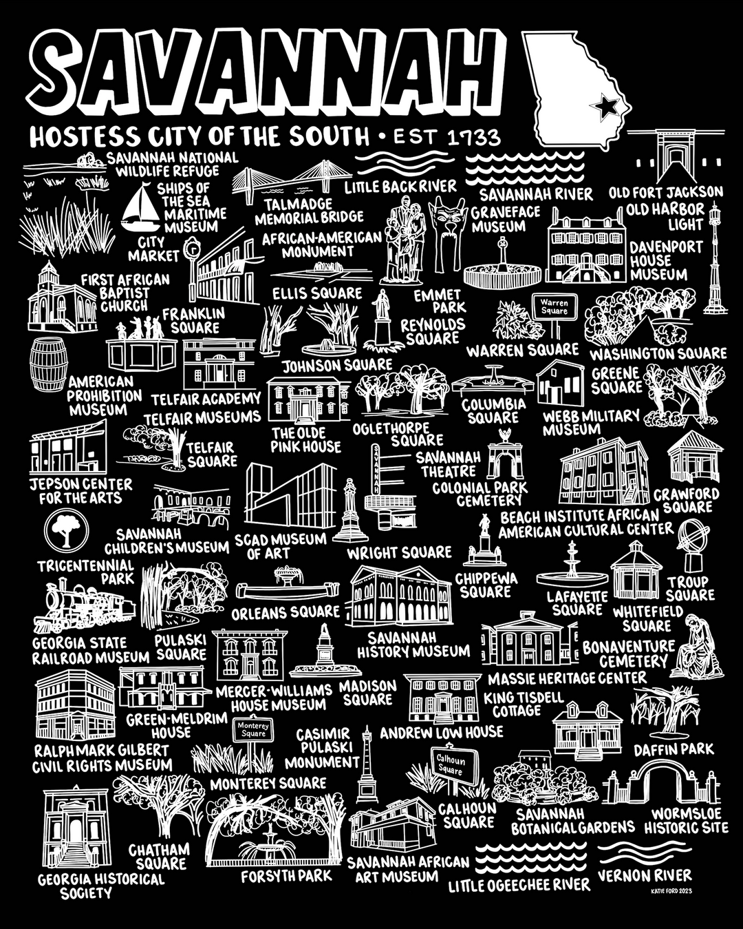 Savannah Map Print – Whereabouts Shop