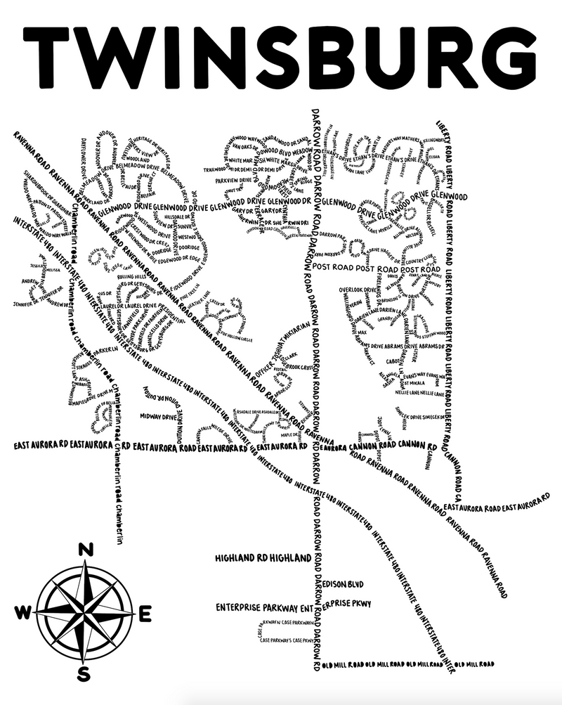 Twinsburg Ohio Map Print