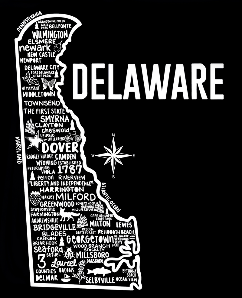 Delaware Map Print