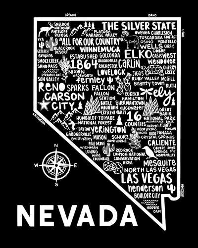 Nevada Map Print