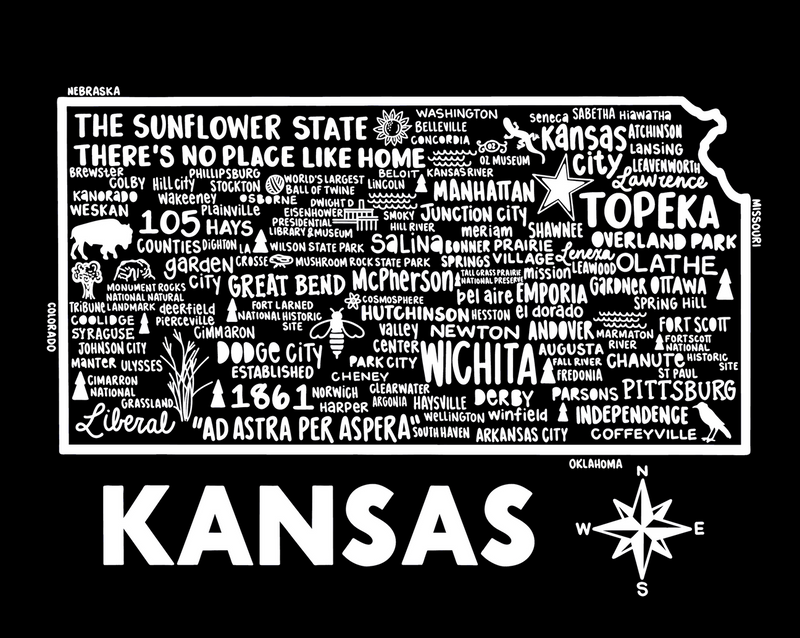 Kansas Map Print