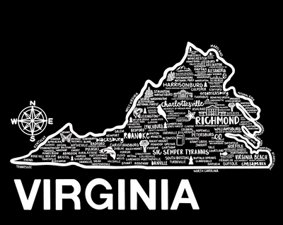 Virginia Map Print