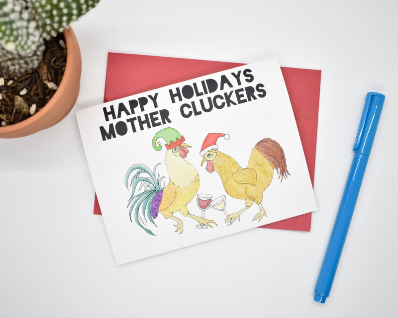 Happy Holidays Mother Cluckers Card