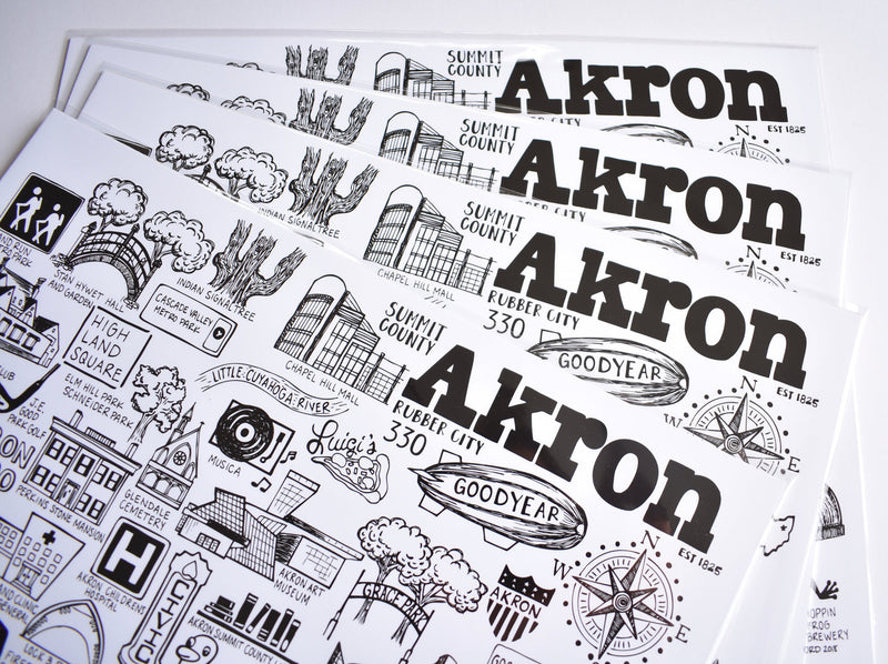 Akron Map Print