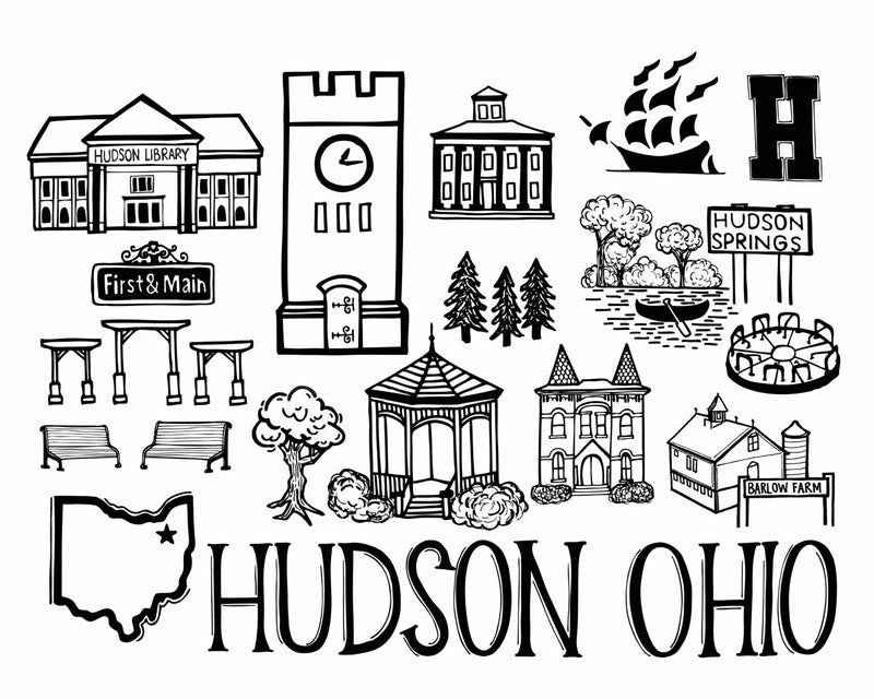 Hudson Ohio Map Print