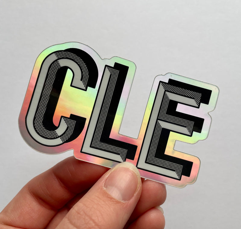 CLE Cleveland Holographic Sticker
