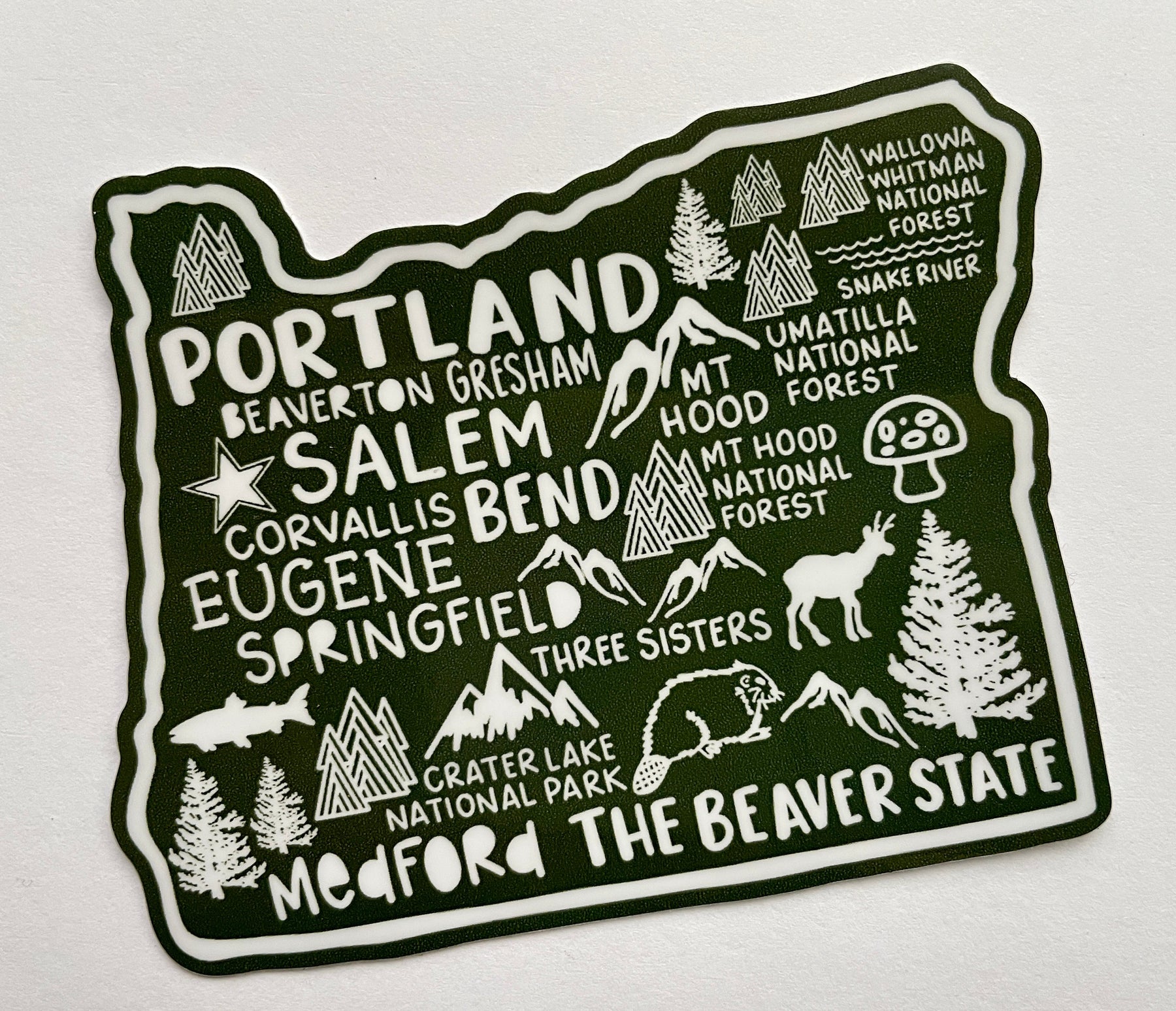 Oregon Flag Map Sticker Oregon Map Sticker – Whereabouts Shop