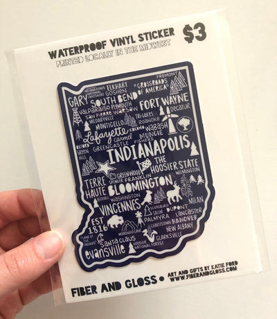 Indiana Map Sticker