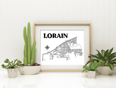 Lorain Ohio Map Print