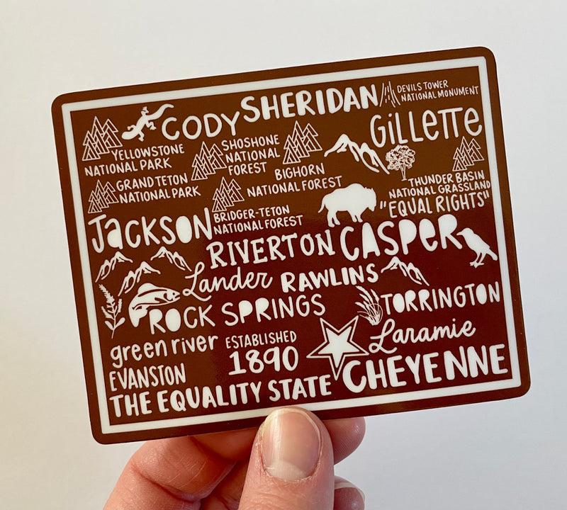 Wyoming Map Sticker