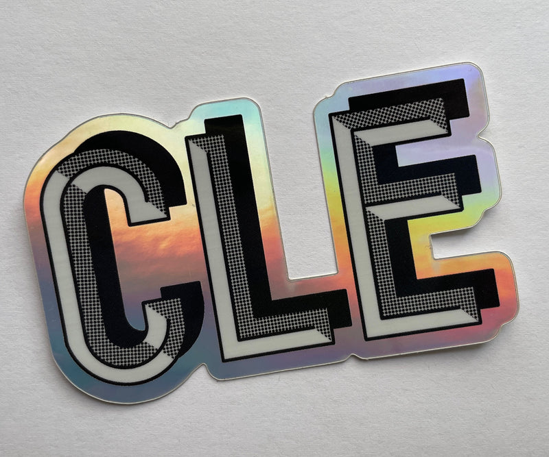 CLE Cleveland Holographic Sticker