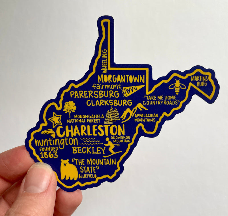 West Virginia Map Sticker