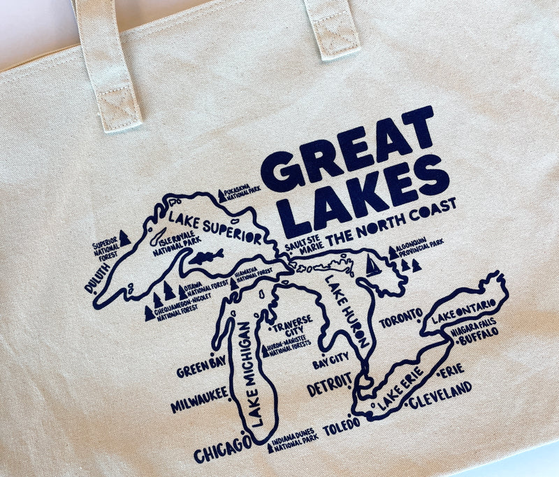 Great Lakes Cotton Canvas Zipper Tote