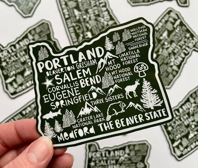 Oregon Map Sticker