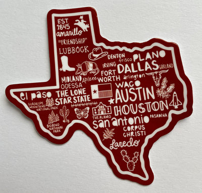 Texas Map Sticker